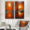 «Bizare Tangerine River Tranquility - surréalisme», ensemble de 2 reproductions d'art sur toile