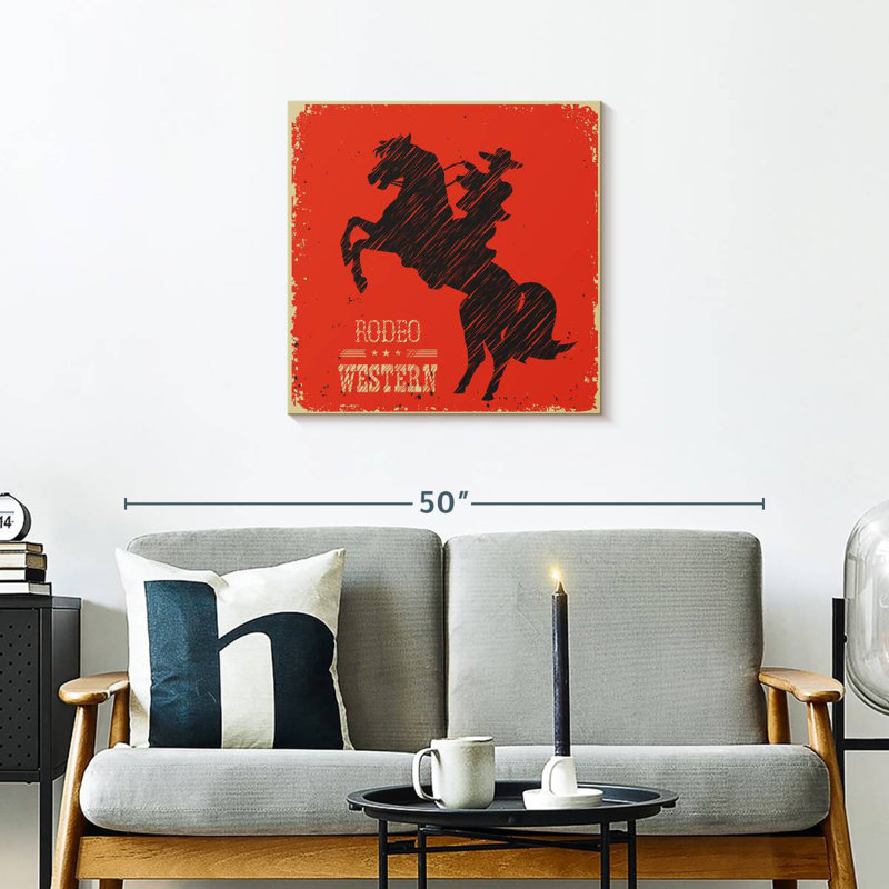 Lelar Western Rodeo, 24" H x 24" W