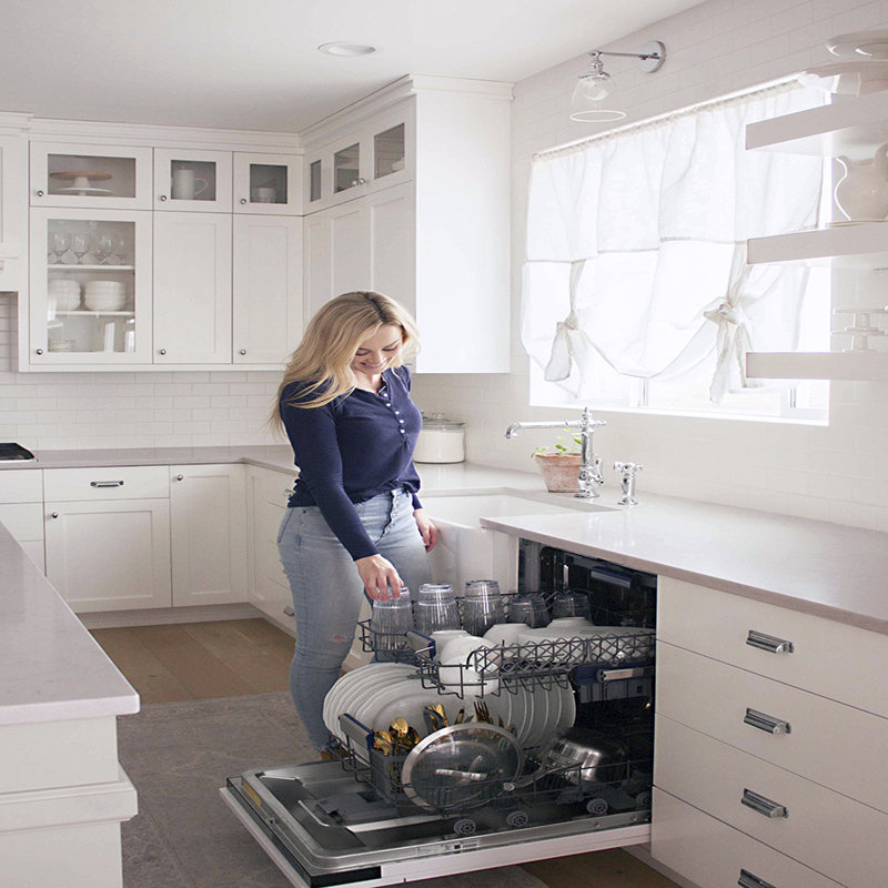 ZLINE Tallac Series 3rd Rack in Custom Panel Ready 24" 51 dBA Built-In Button Control Dishwasher with Stainless Steel Tub