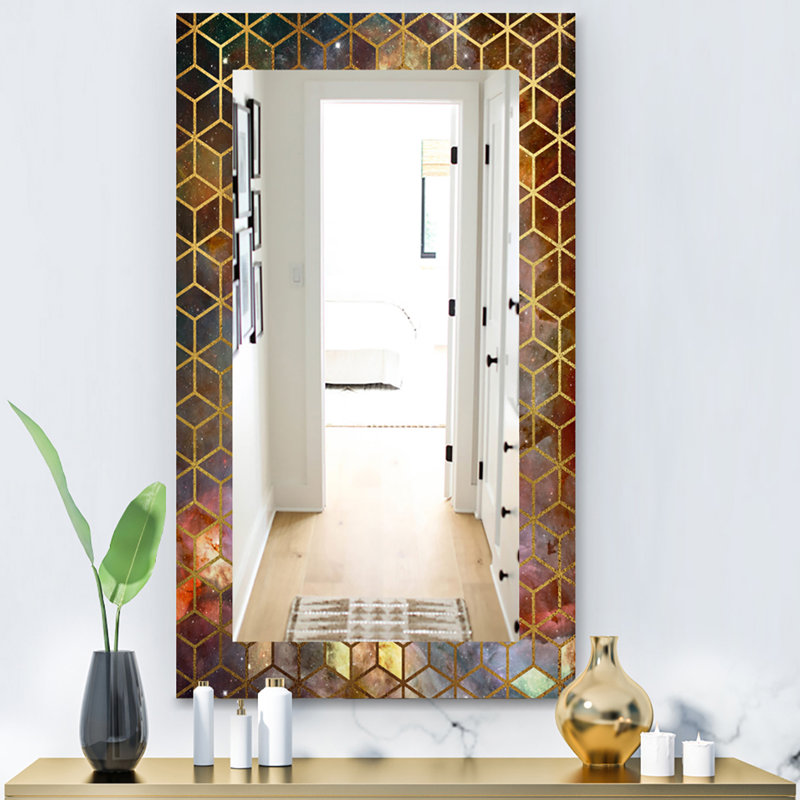 Mirror, 32" H x 24" W, Brown/Gold