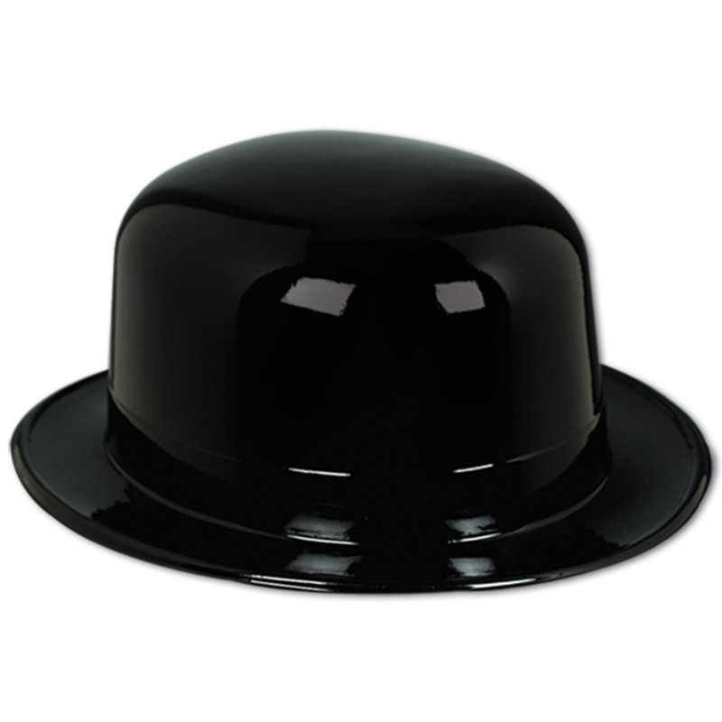 Black Plastic Derby - Pack of 48