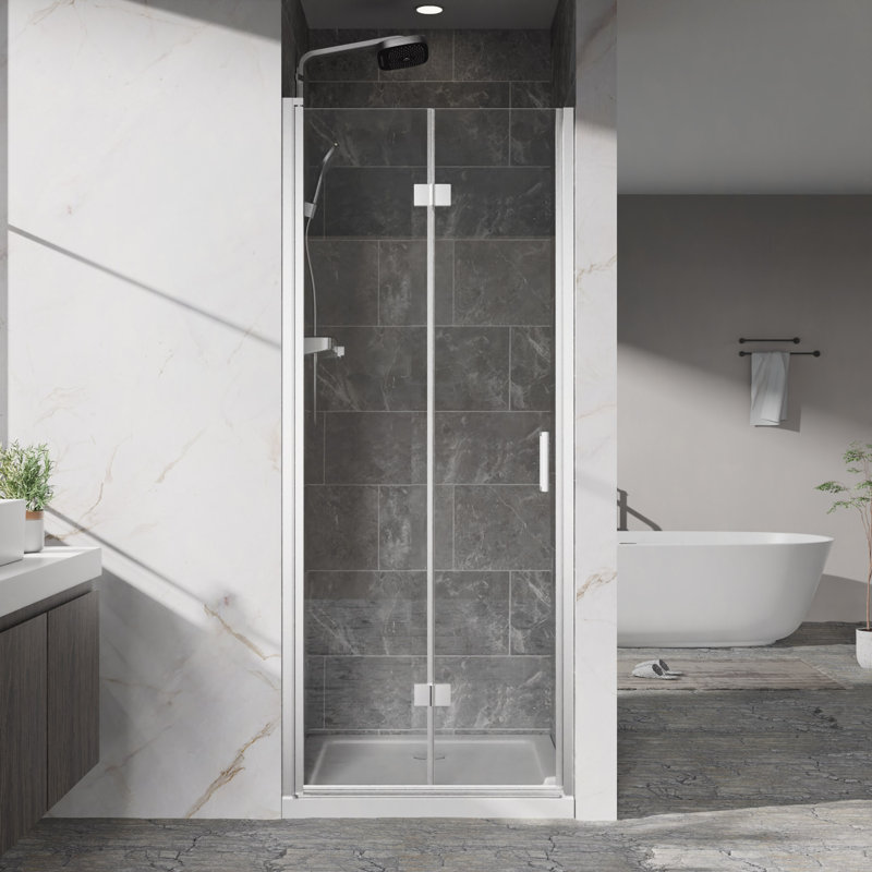 Shower Doors, 30" W X 72" H Frameless Swing Shower Door,1/4" (6Mm) Clear Tempered Glass, Finish Hardware, Reversible Installation