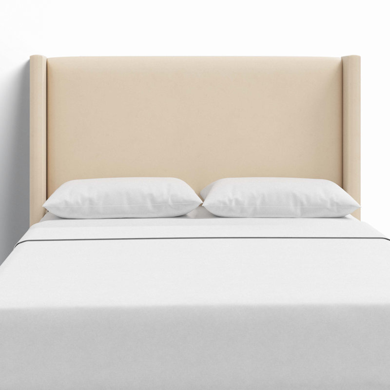 Hanson Upholstered Headboard, Queen, Classic Pearl Performance Velvet