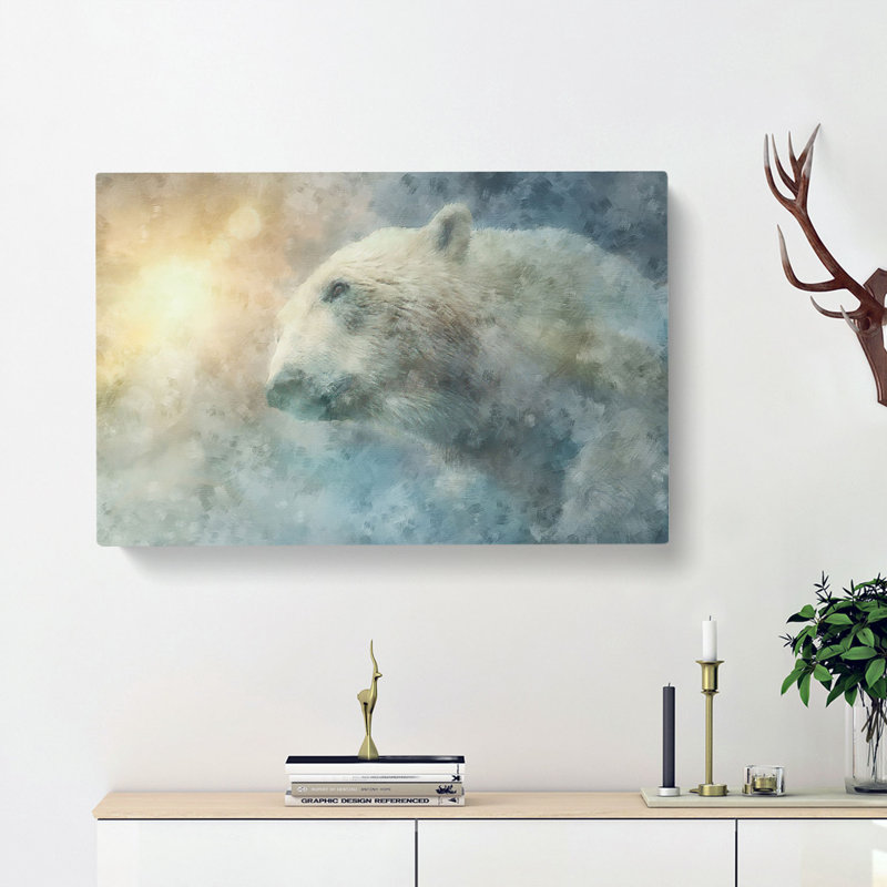 Mystical Polar Bear - Wrapped Canvas, 40cm H x 60cm W x 3cm D
