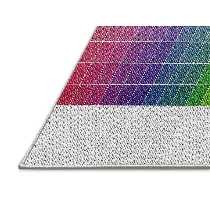 Tapis géométrique vert / rouge / violet, Rectangle 4 pi x 6 pi