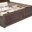 Lit plateforme très grand en bois avec tête de lit multi-rangement, USB et tiroirs-1136781594