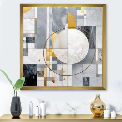 Gris et jaune mosaïque I - impression