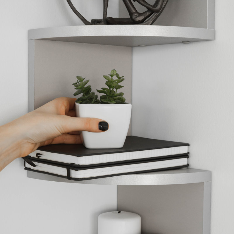 Saveliy 5 Piece Corner Shelf, Grey
