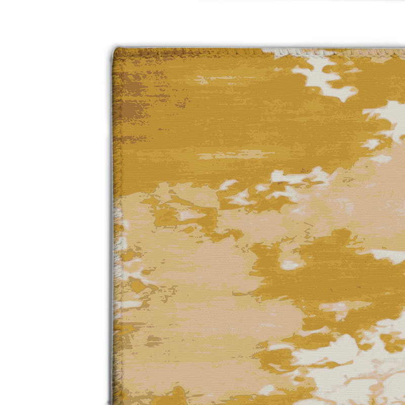 Tapis intérieur et extérieur beige Watercolor, Rectangulaire 8 pi x 10 pi