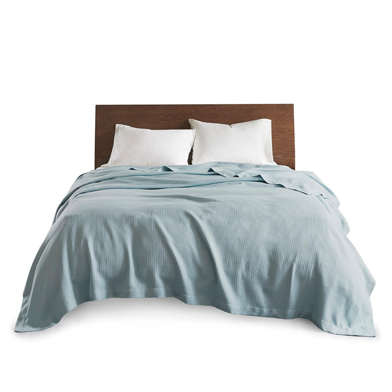 Couverture douce en coton 1pc, Bleu clair, Lit simple