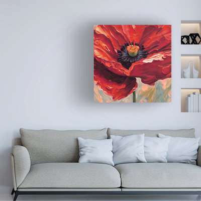 Art sur toile coquelicot bolognaise rouille Tina Lavoie