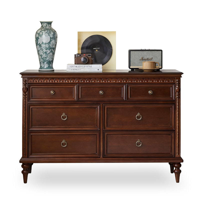 Armoire d'appoint en bois massif brun noisette