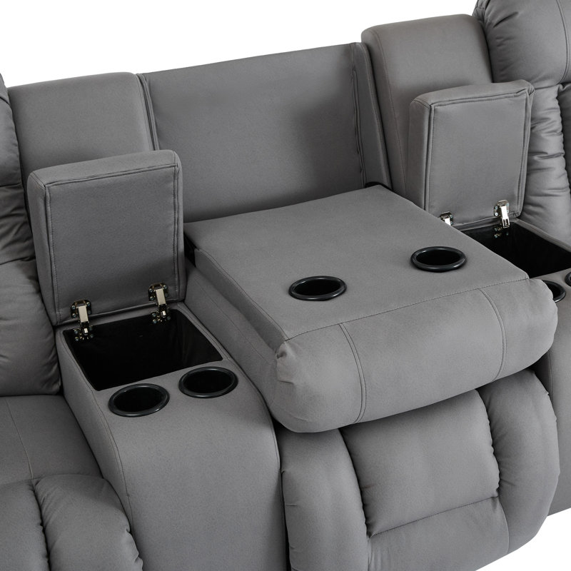 Andreaz 3 Seater Linen Reclining Sofa, Power - Push Button