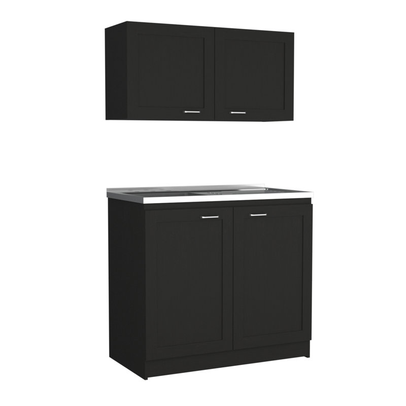 Cabinet Set, Two Shelves Black
