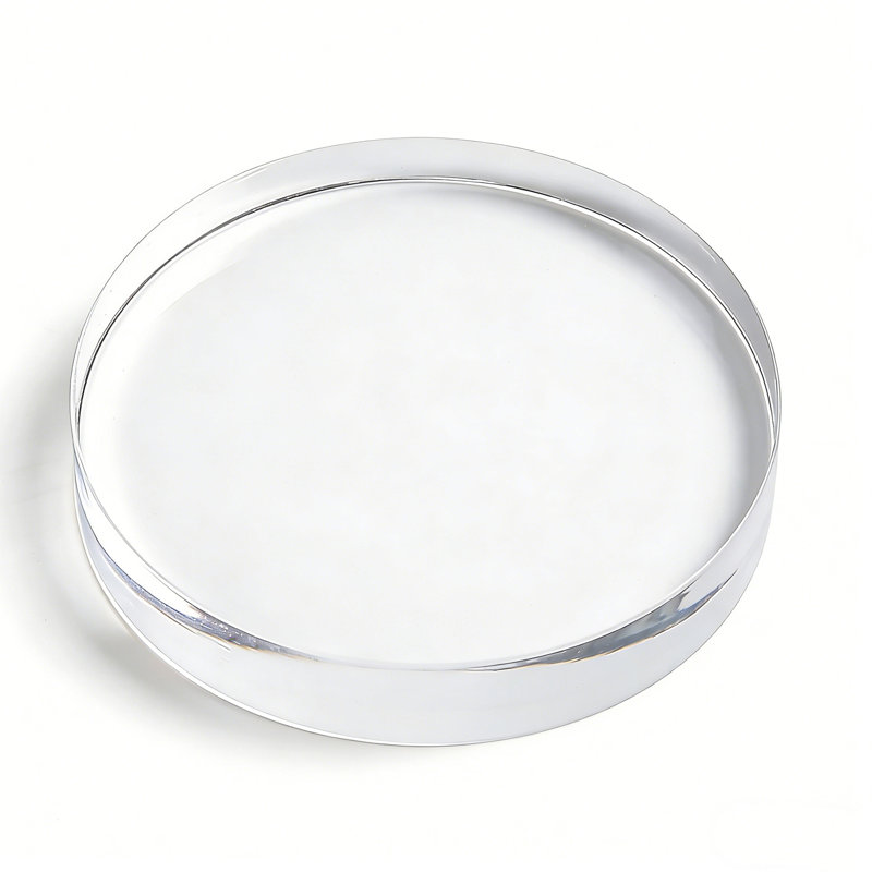 Rehausse en acrylique de 5 po de diamètre x 1 po d'épaisseur, bloc circulaire en acrylique transparent de poids du papier