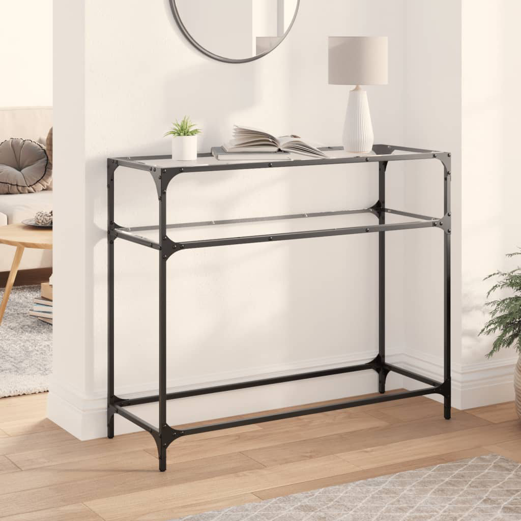 Console Table With Glass Top Steel
