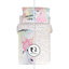 Ensemble d'édredon réversible en microfibre rose / blanc 4 pièces
