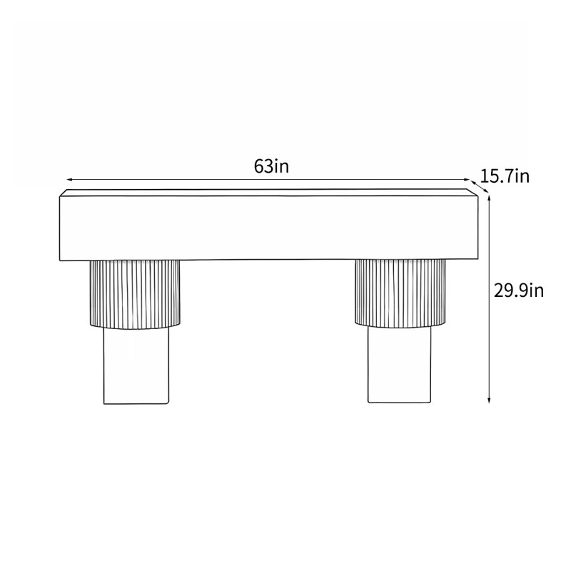 American style modern simple console table., 29.9" H x 63" W x 15.7" D