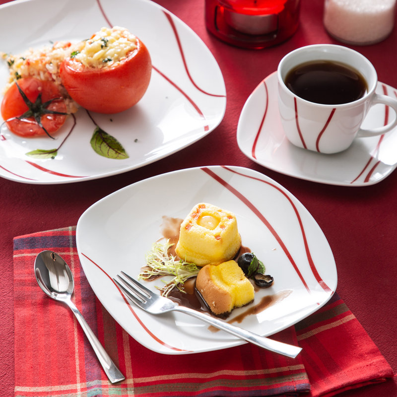 Felisa 60 Piece Porcelain China Dinnerware Set, Service for 12
