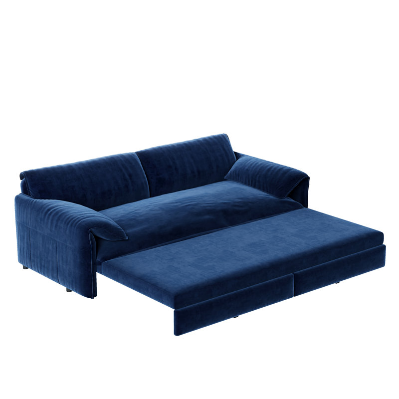 Canapé-lit convertible grand 3-en-1 avec rangement latéral, causeuse multifonctionnelle en velours pour le salon et la chambre à coucher