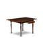 L'ensemble de table de salle à manger 3 pièces pour petits espaces contient une table de salle à manger rectangulaire avec Dropleaf et 2 chaises rembourrées en tissu de lin, 36 x 54 pouces, acajou-1930656282-1930656287-1930656286