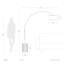 Lampe sur pied Tambo Arc - Finition bois de noyer foncé, laiton patiné, base Tambour, abat-jour en lin blanc, gradateur-96227972