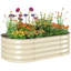 Ensemble de jardin surélevé galvanisé 3,4 pi x 2 pi x 1 pi, jardinière en métal avec bordure de sécurité, conception modulaire, crème - assemblage facile