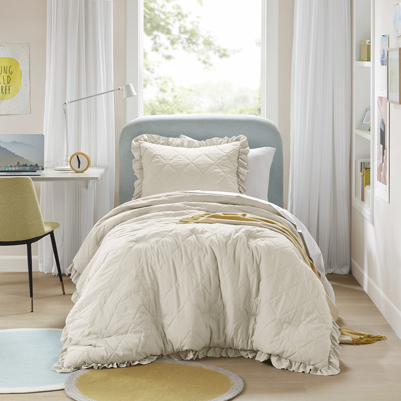 Ensemble d'édredon Phoebe, Twin / Twin XL Comforter +1 Standard Sham, Neutre