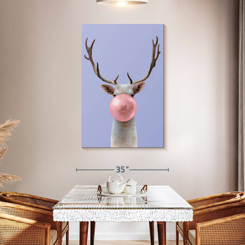 Bubble Gum Deer, 48" H x 32" W