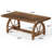 47" Solid Wood Coffee Table, Farmhouse Rectangular Center Table For Living Room