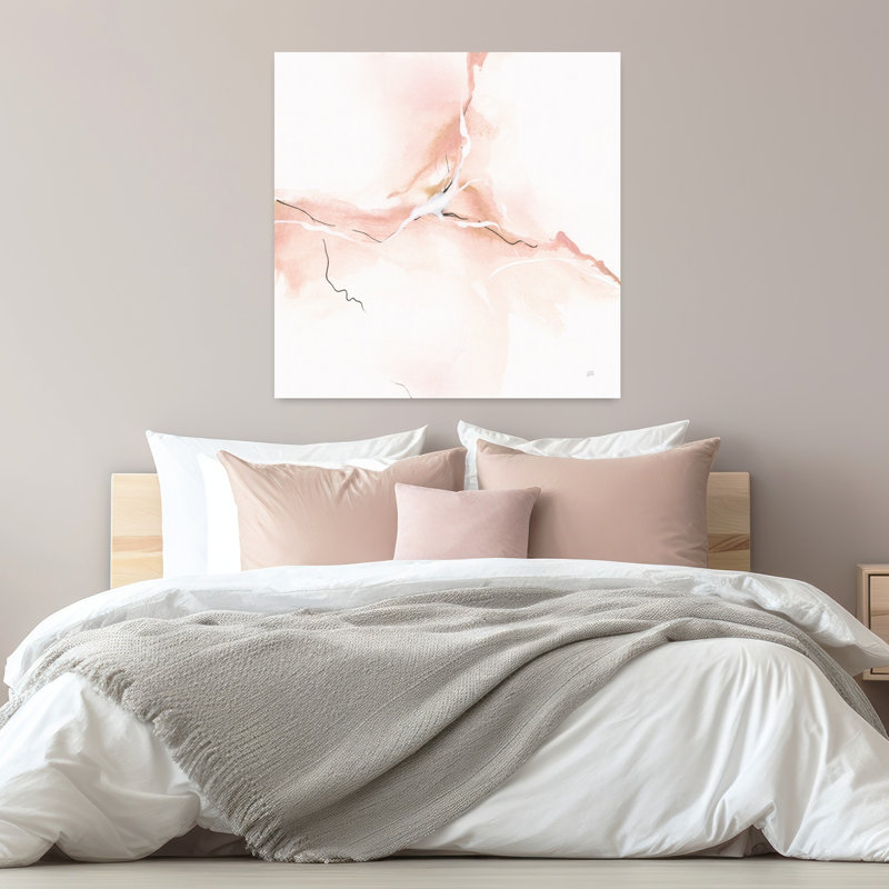 Marbre rose II, art contemporain abstrait, H 32 po x l 32 po