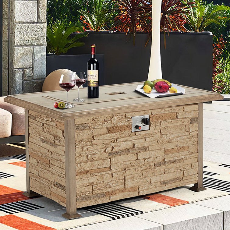 24.5" H x 46" W Aluminum Propane Outdoor Fire Pit Table