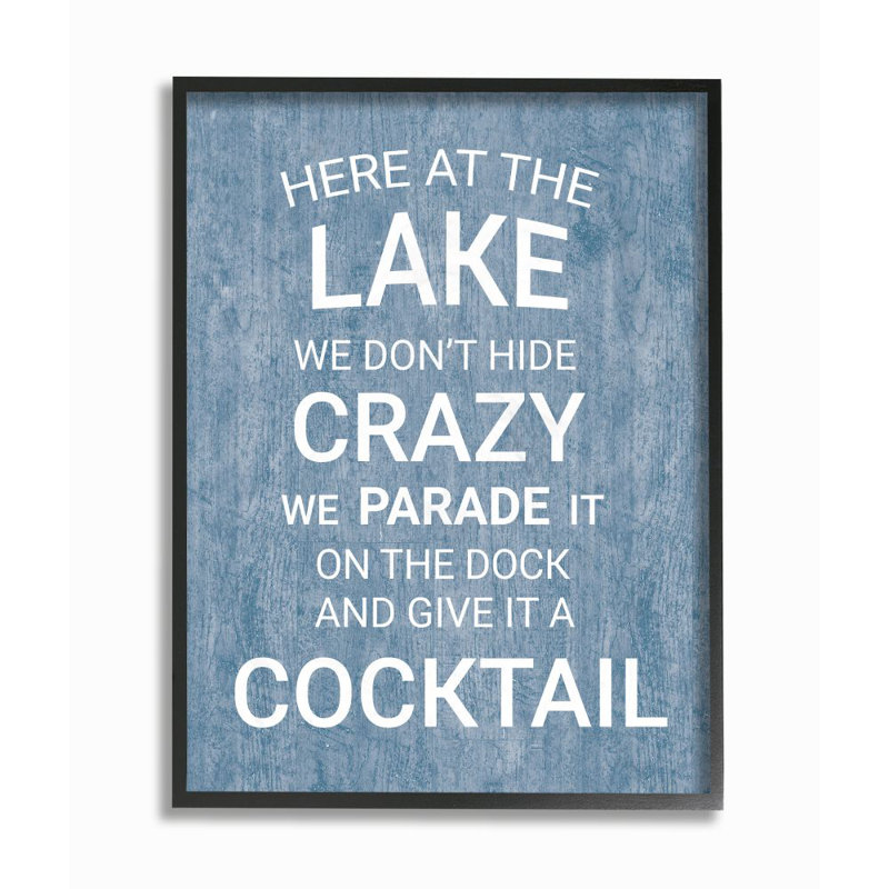 «Parade Crazy Funny Lake Party Blue Wood Texture Word Design» par Susan Ball - impression d'art graphique