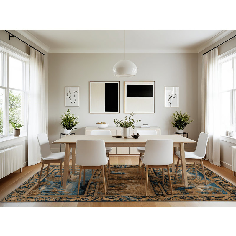 Tapis brun français lavable à la machine, Rectangle 7 pi x 10 pi