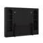 Grand lit escamotable avec bureau, lit mural horizontal en bois avec armoires latérales de rangement, tiroirs et éclairage DEL, tablettes-115789851