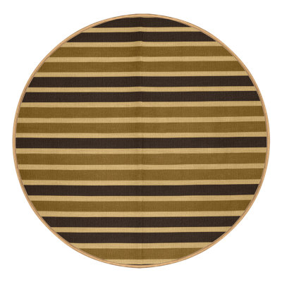 Machine Washable Horizontal Stripes Brown Area Rug