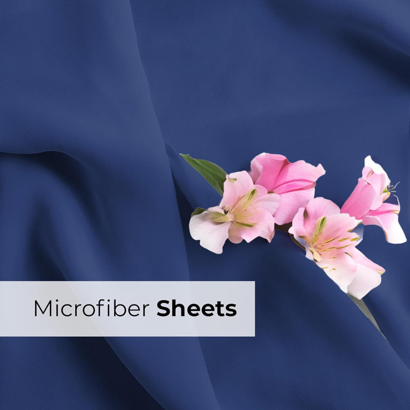 Navy Blue Twin XL Deep Pocket Microfiber Sheet Set