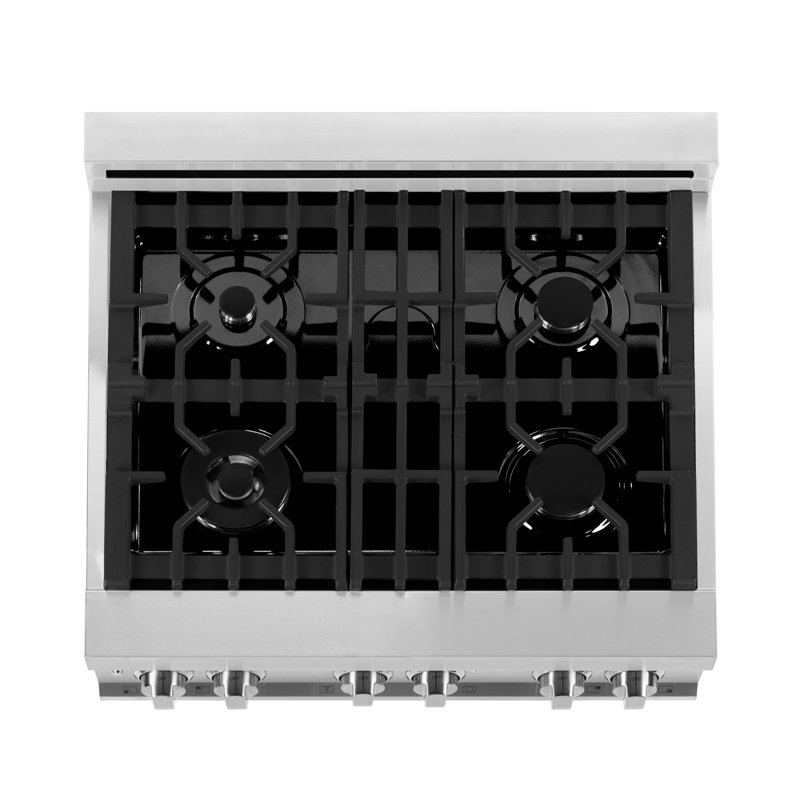 ZLINE 30" Legacy Dual Fuel Range, White Matte Stainless Steel