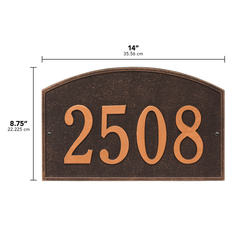 Plaque d'adresse murale sur 1 ligne Legacy, Bronze huilé, Oui
