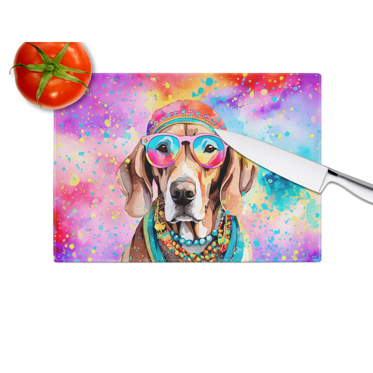 Caroline's Treasures Weimaraner Hippie Dawg Glass Cutting Board Large ...