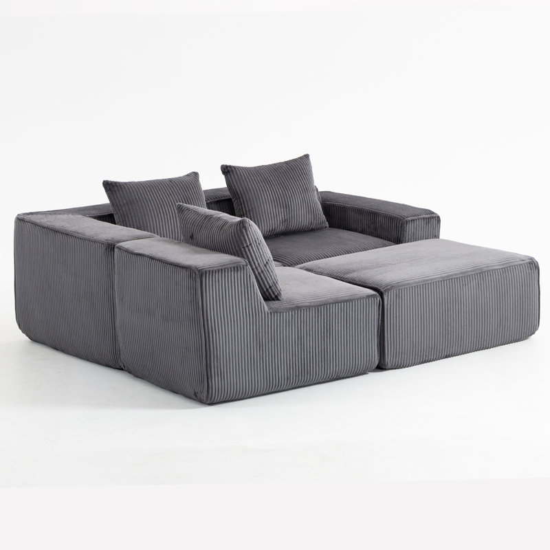 modular compression sofa, Gray Corduroy