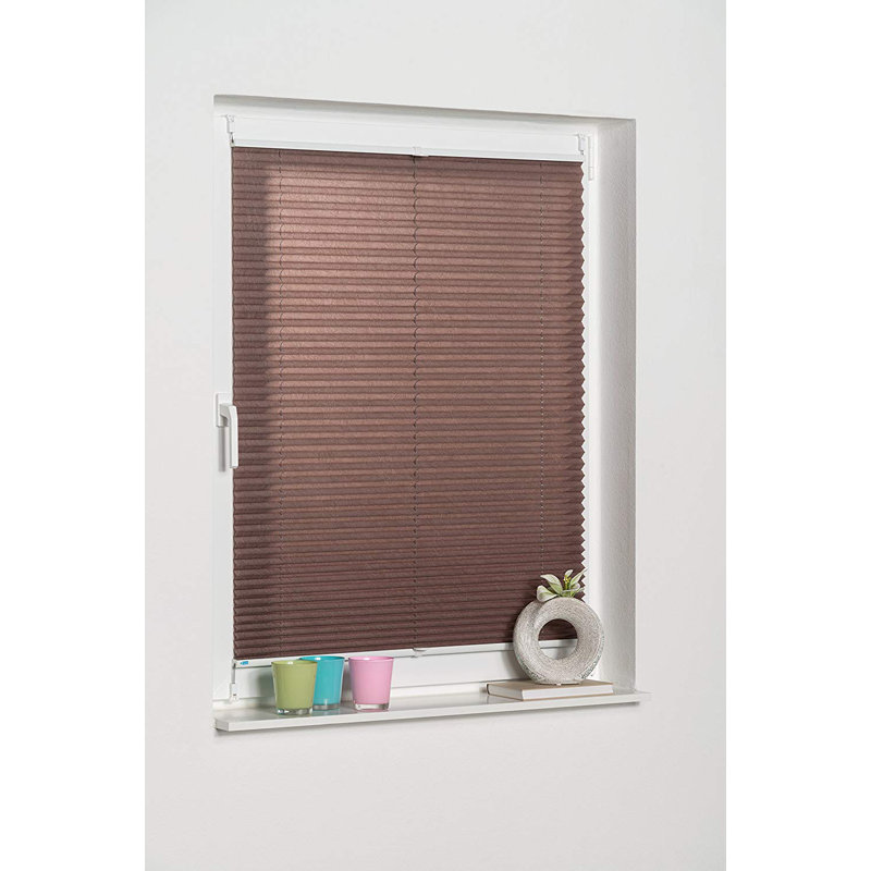 Cordless Semi Sheer Pleated Shade, 40 W x 130 L cm, Mocha