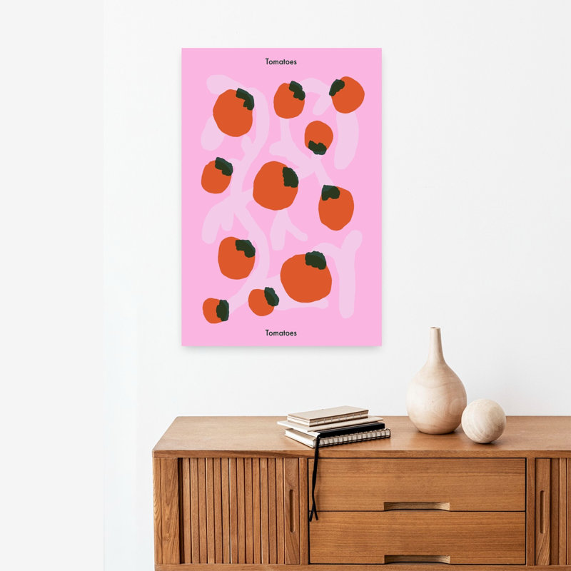 Art mural de tomates roses fraîches, H 24 po x l 16 po