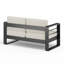 Causeuse, finition noire avec coussin beige