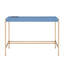 42-Inch Rectangle Writing Desk with USB Port, MDF Top and Gold Open Metal Base, Blue Finish-1065194961-1065194964