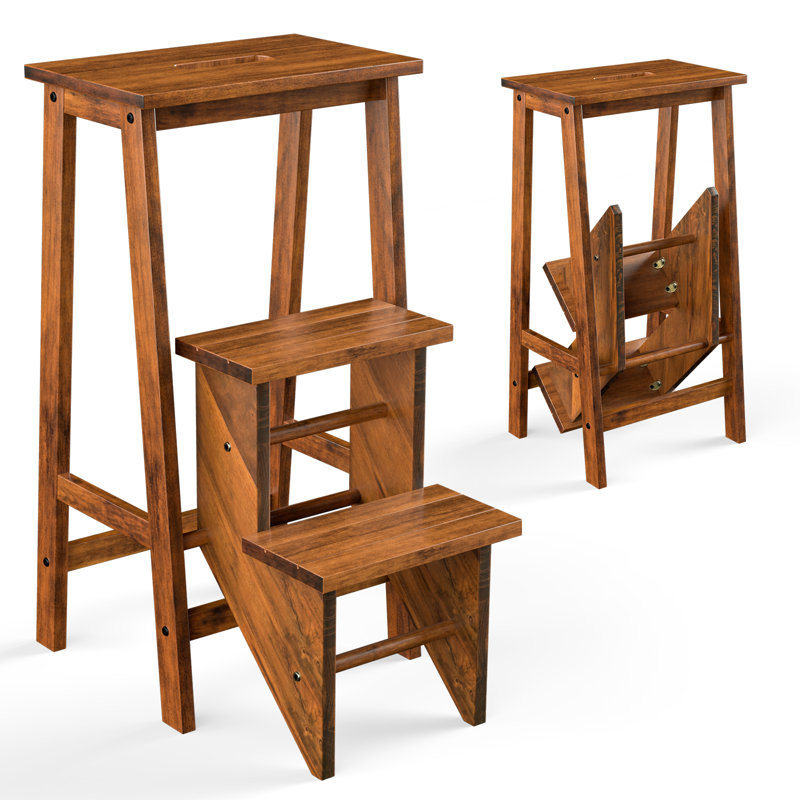 Wainfleet 3 - Step Wood Folding Step Stool