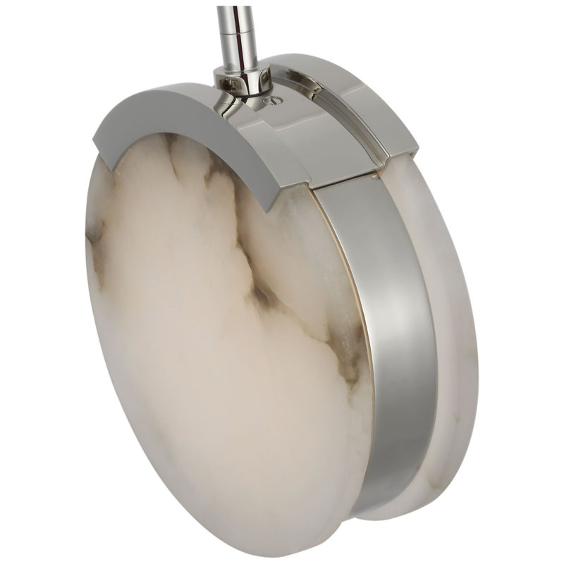 Kelly Wearstler Melange 7" Pendant in Antique-Burnished Brass with Alabaster, Polished Nickel