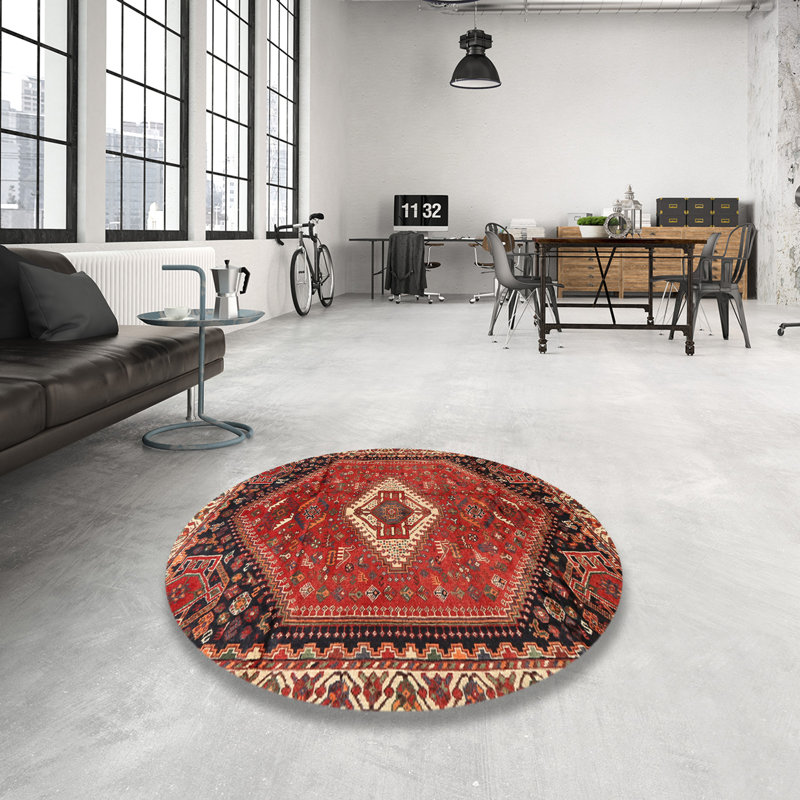 Tapis rouge à motif sud-ouest, Rond 6 pi