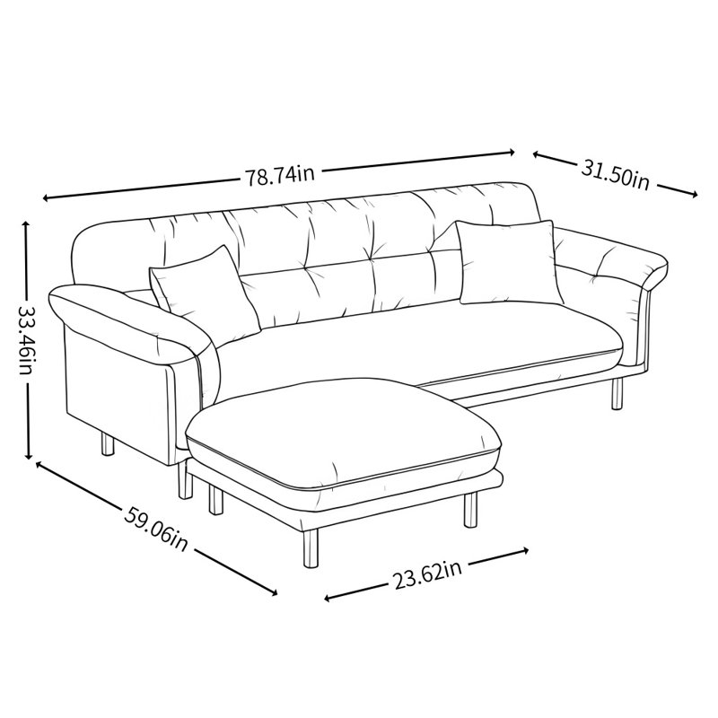 Modern Simple Solid Wood Off-white Sofa