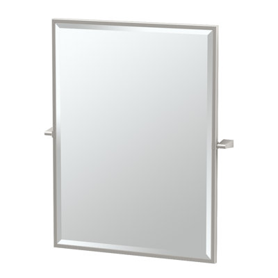 Miroir mural bleu avec cadre rectangulaire | Miroir de coiffeuse pivotant